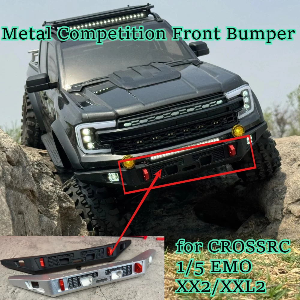 RC Crawler Metal Competition Front Bumper Reinforced Guard for CROSSRC 1/5 EMO XX2/XXL2 custom size replacement spare accessory