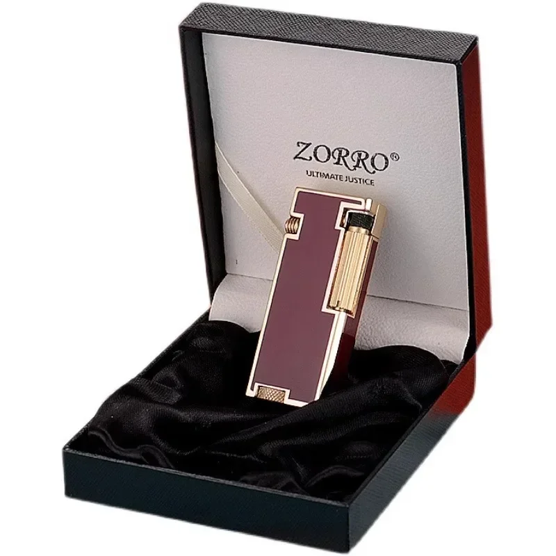 Zorro 666 Genuine New Design Creative Metal Windproof Lighter Press Pop-up Side-slip Ignition Kerosene Lighter Classic Mens Gift