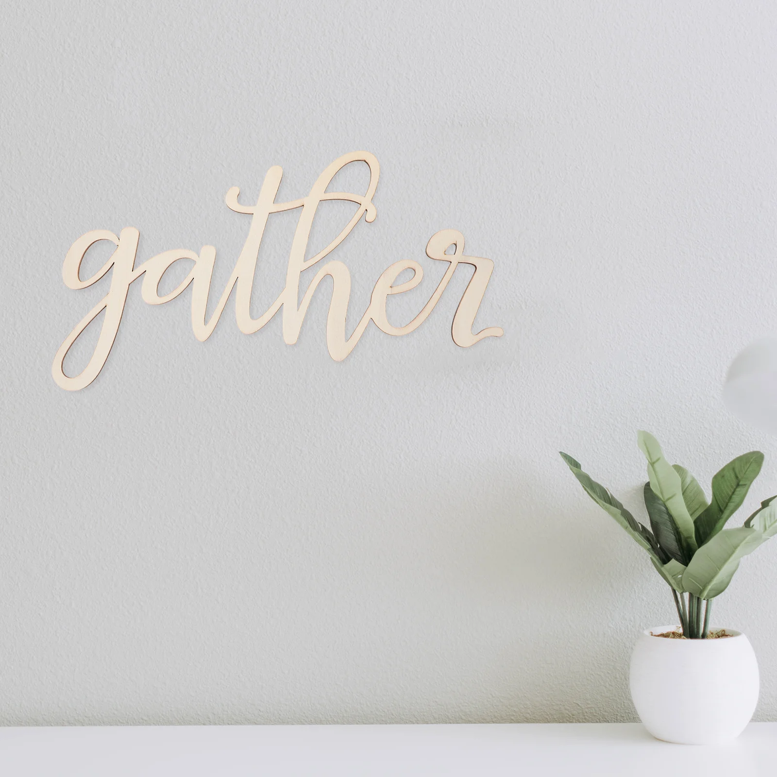 

1pc Gather Cutout Sign Wooden Wall Art Decor For Home Wedding Farmhouse Porch Door Hanging Decoration Rustic Wood Hanging Board