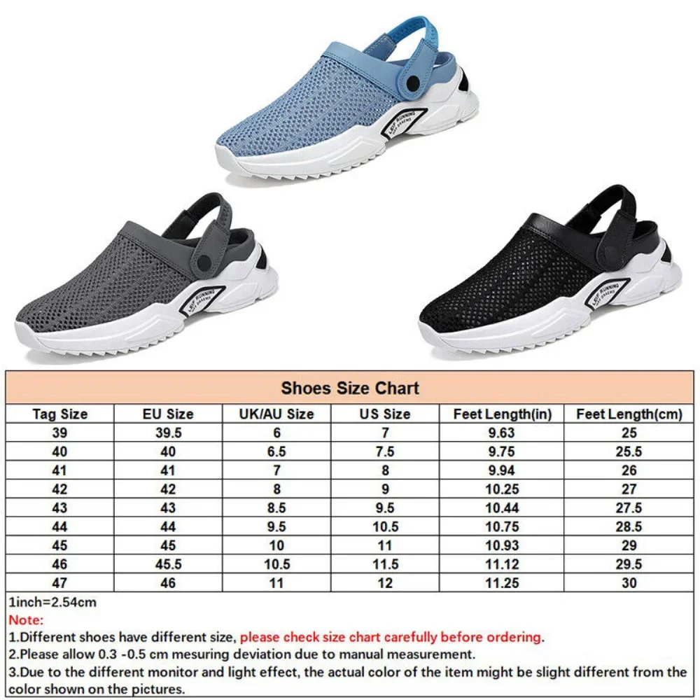 Mens Summer Sandals Non Slip Shoes Men\'s Simple Casual Mesh Breathable Garden Beach Sandals Work Holiday Pool