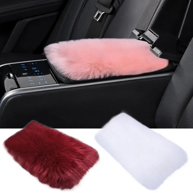 Soft Car Armrest Cover Skin-friendly Plush Center Console Seat Box Protector Pad Auto Accessories