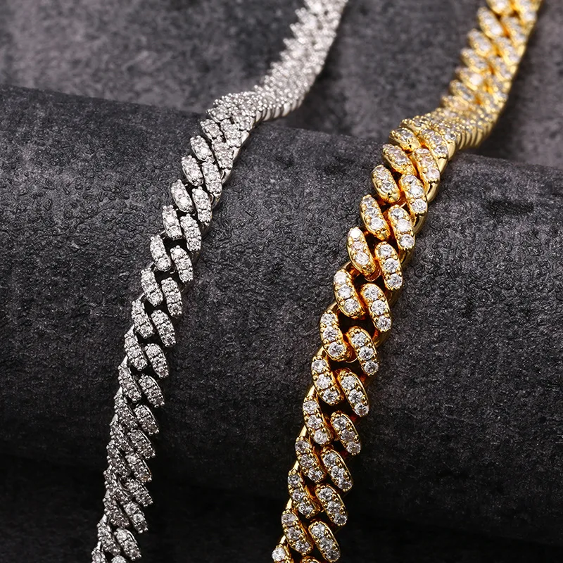 Jewelry New Necklace hot sale 6mm micro inlaid moissanite  Mini chain high quality full diamond CUBAN CHAIN