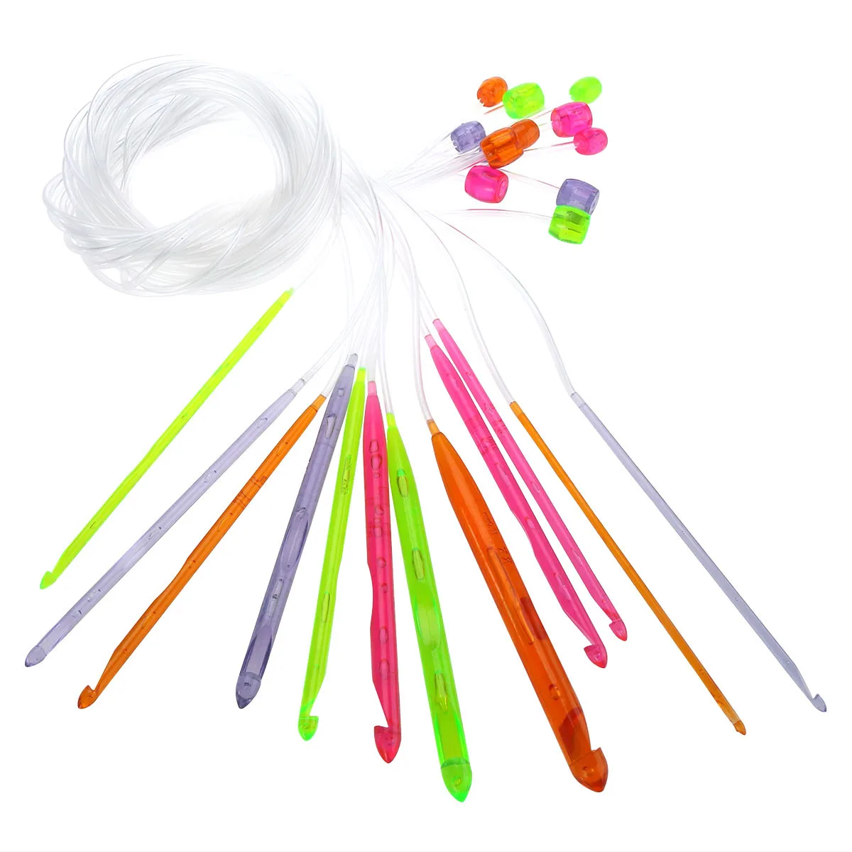 

12 Sizes Hooks 3 5mm-12 0mm Durable Plastic Knitting Plastic Crochet Hooks Needles for Weaving Carpets Sofa Cushions
