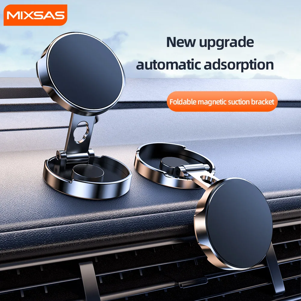 

MIXSAS Car Foldable Magnetic Suction Bracket 075 Auto 360° Rotation Cell Phone GPS Holder For Windscreen Dashboard Home Office