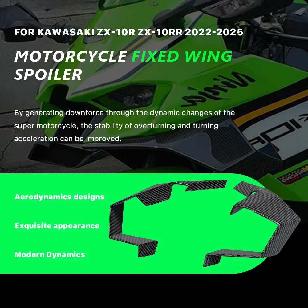 

Aerodynamic Spoiler Fixed Wing Suitable For Kawasaki ZX-10R ZX-10RR 2022-2025 Motorcycle accessory Side Wing Cover