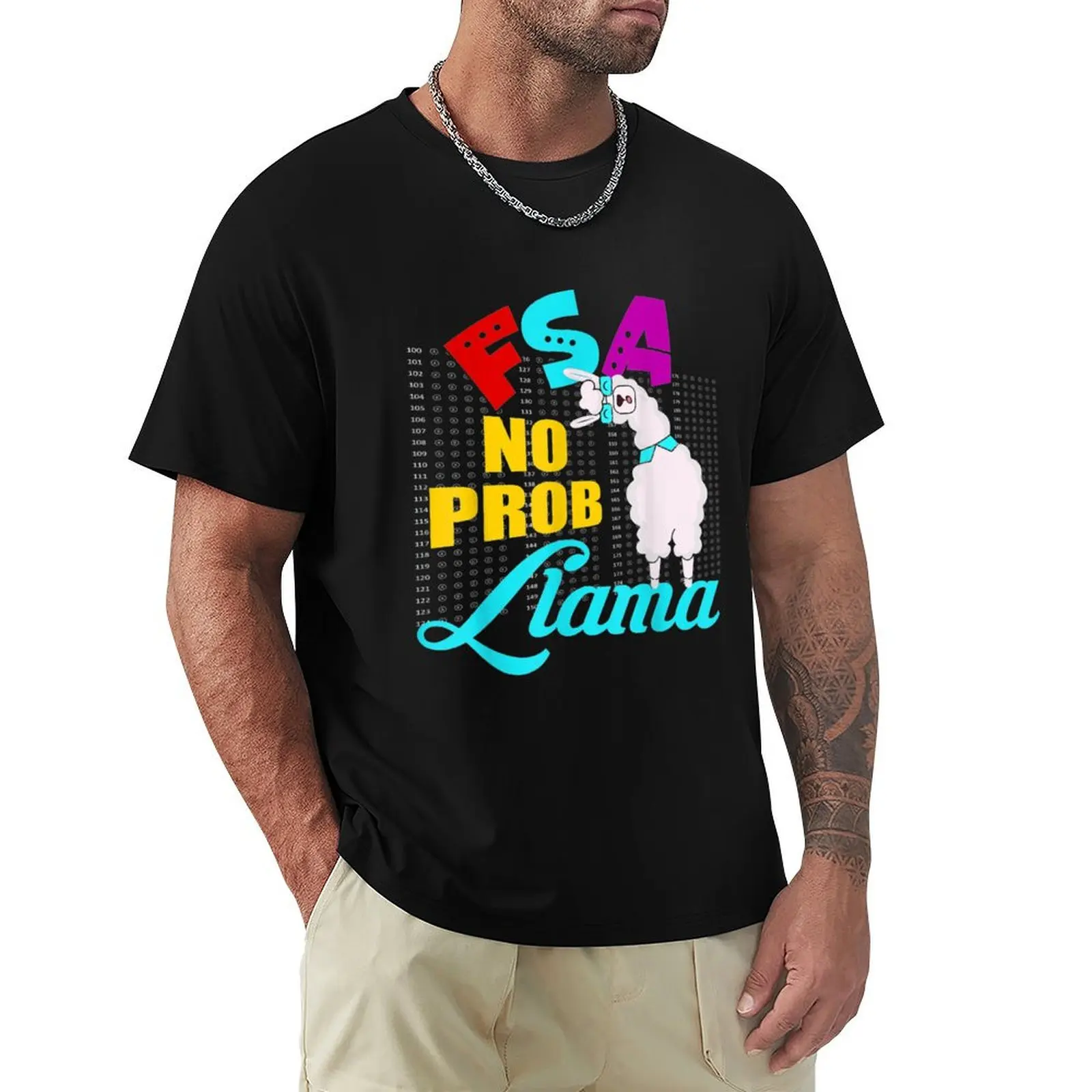 Fsa No Prob Llama Funny Teacher Exam Testing Test Day Kids T Shirt T-Shirt Modern Print Casual T-Shirt