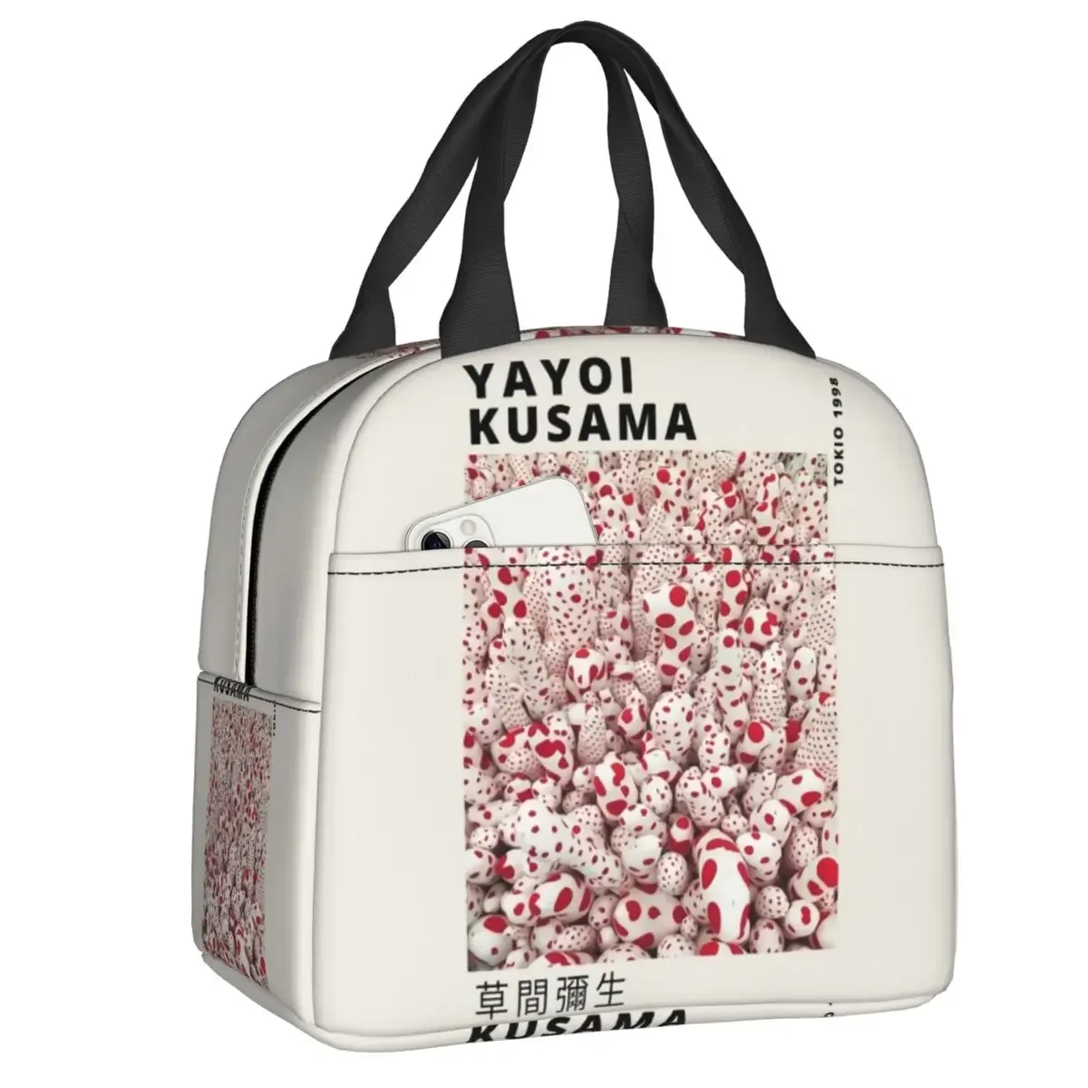 Custom Yayoi Kusama Dots Insulated lunch Tote Bag for Women Pumpkin Polka Resuable Thermal Cooler Bento Box Work School Travel