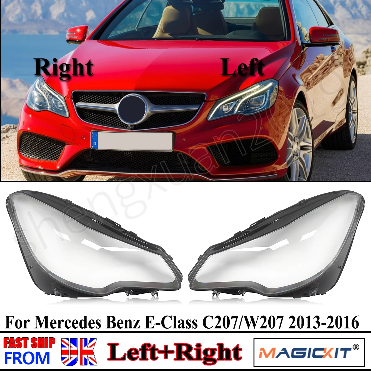 

SAIQINGSP For Mercedes Benz E Class W207 Coupe 2014-2016 Headlamp Cover Headlight lens Car Accessories Tools