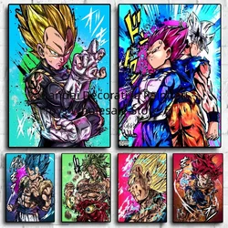 Canvas No Frame Painting Anime Super Saiyan Goku Vegeta Poster Wall Art Print Dragon Ball Pictures Classic Home Decor Bedroom