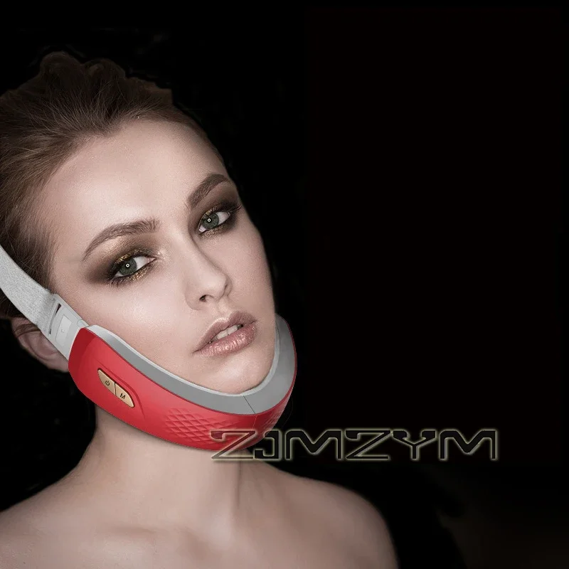 V Shape Micro-current Face Massager EMS Vibration Red Blue Skin Care Instrument Double Chin Reducer Firming Beauty Device