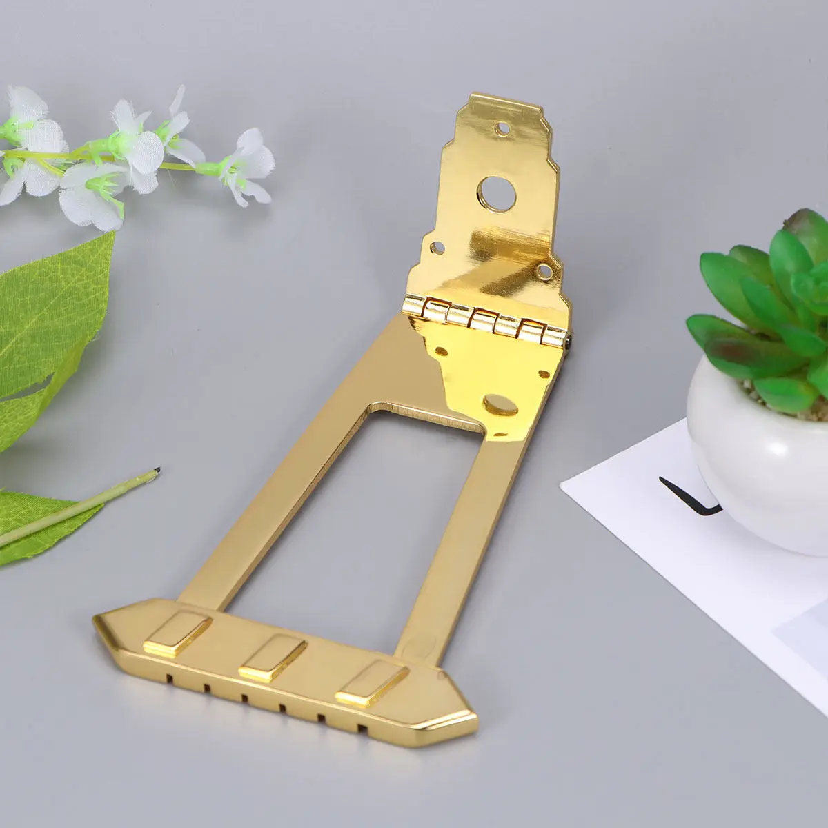 

6 String Metal Tailpiece for Jazz Guitar Professional Grade Replacement Tailpiece with Screws Gold Polished