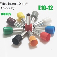 100PCS Wire Insert 10mm² Starfix A.W.G#7  Insulated Ferrules Cable Lug Electrical Cord End Connector Cold Crimping Terminal
