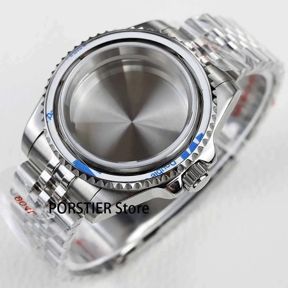 NH35 Case 40mm Silver Watch Case Sapphire Glass for Submariner gmt NH35 NH36 movement 28.5mm dial Jubilee Bracelet Oyster Strap