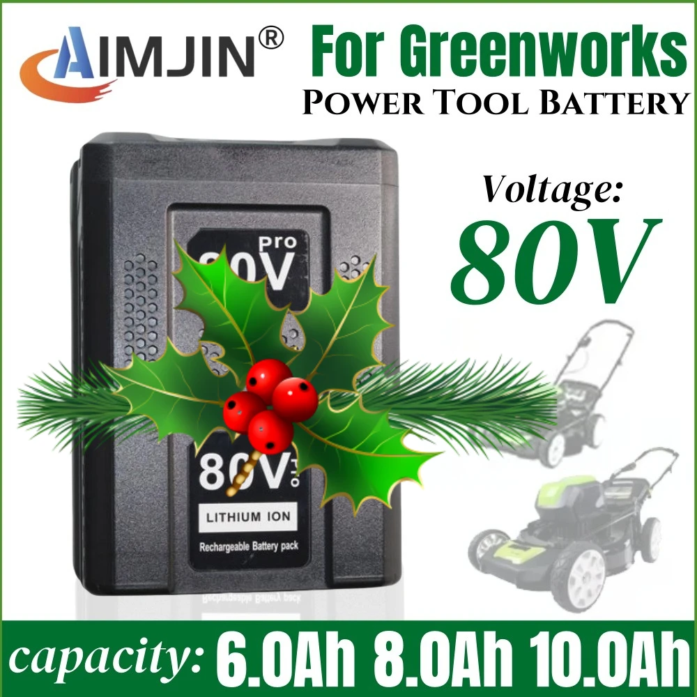 For Greenworks 80V 6.0 Battery, for Greenworks 80Volt Collection Cordless Power Tools rechargeable Battery