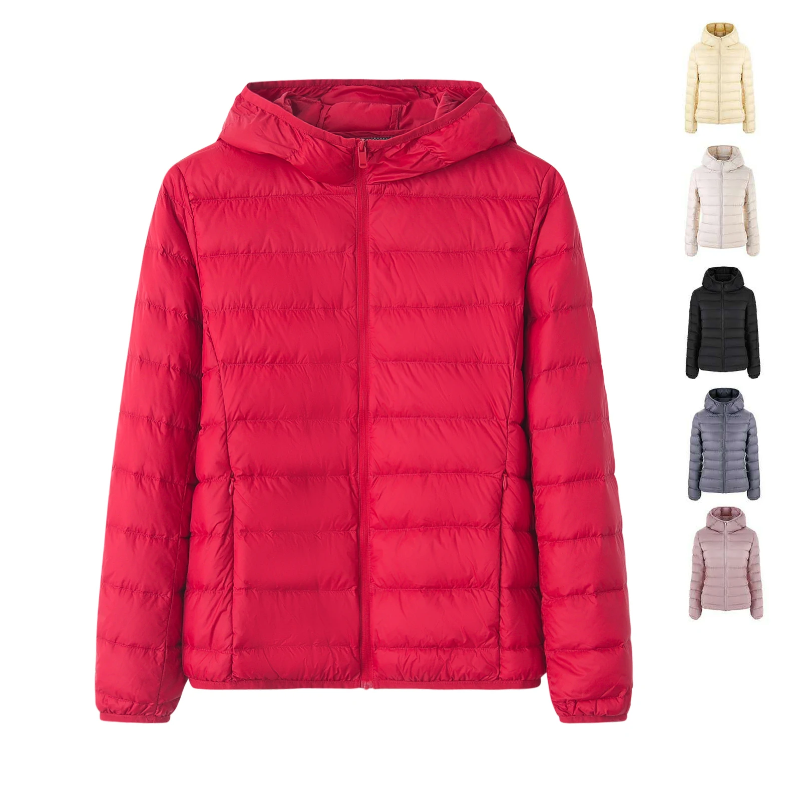 

Lightweight ort down Jaet Women's Padded Coat White Du Feather Winter Outerwear Thin Hooded Vest Sli Commute Sle