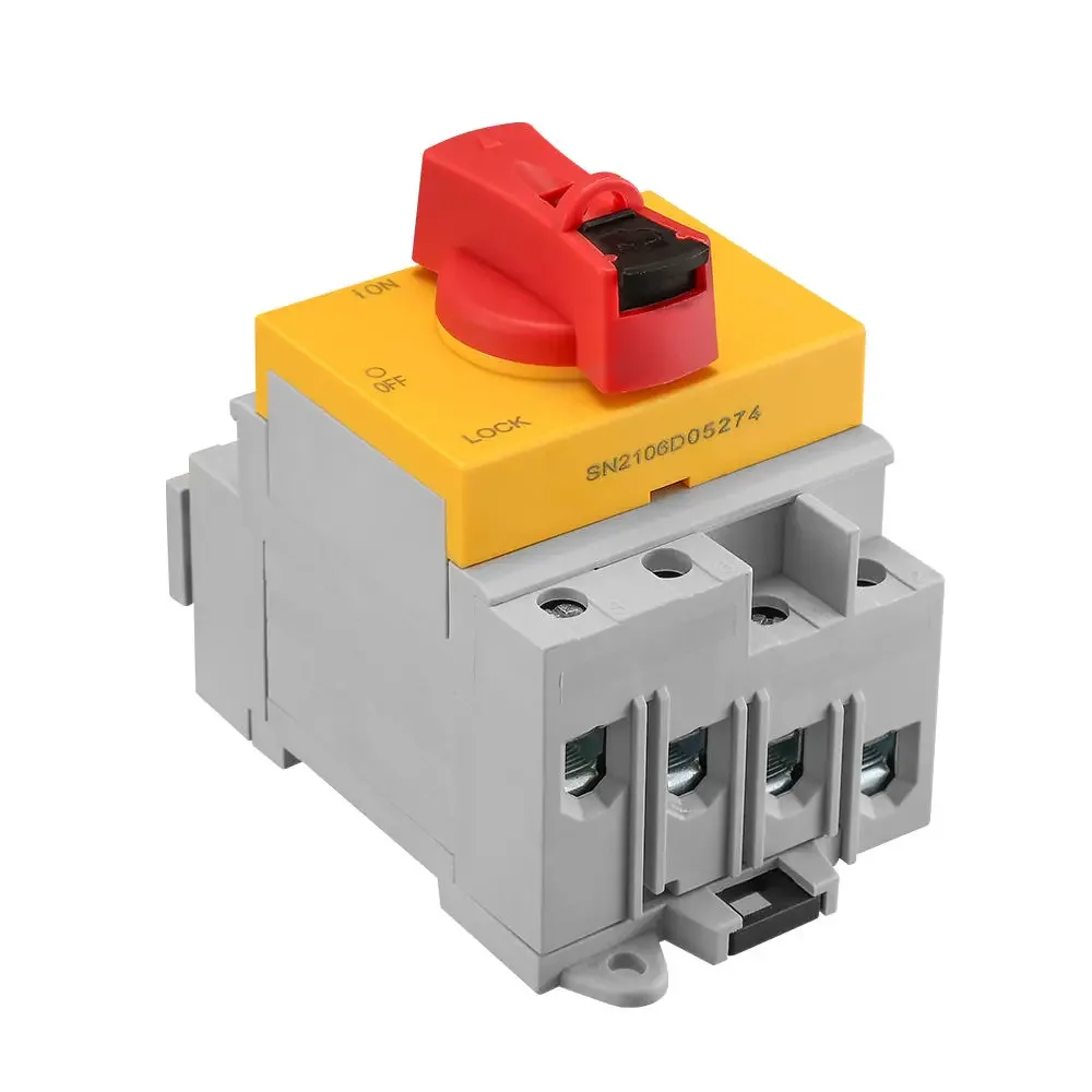 4P PV DC 1200V 32A Din Rail Solar Rotating Handle Isolator Rotary Switch Disconnector For Solar distribution box