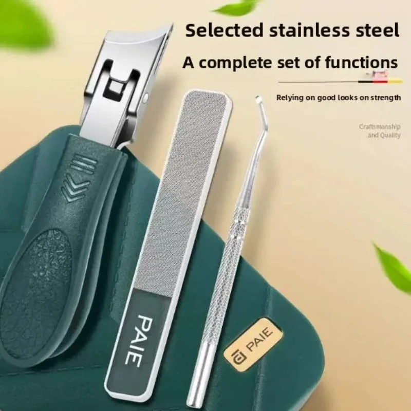 Large opening slanted mouth pointed nail clipper set tool nail groove nail art, nail trimming care, anti splash nail clipper