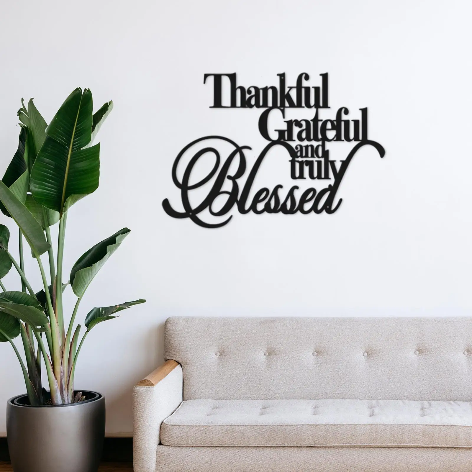 Blessed Words Sign Letters Wall Hanging Iron Art Ornament Home Decoration for Farmhouse Kitchen Bedroom
