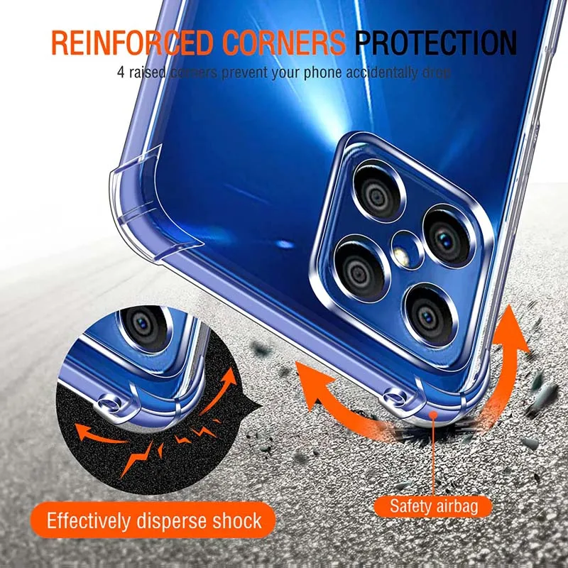 Capa transparente para honor x5 x6 x6s x6a x7 x7a x8 x8a x9 x9a 4g grosso à prova de choque capa de telefone de silicone macio fundas