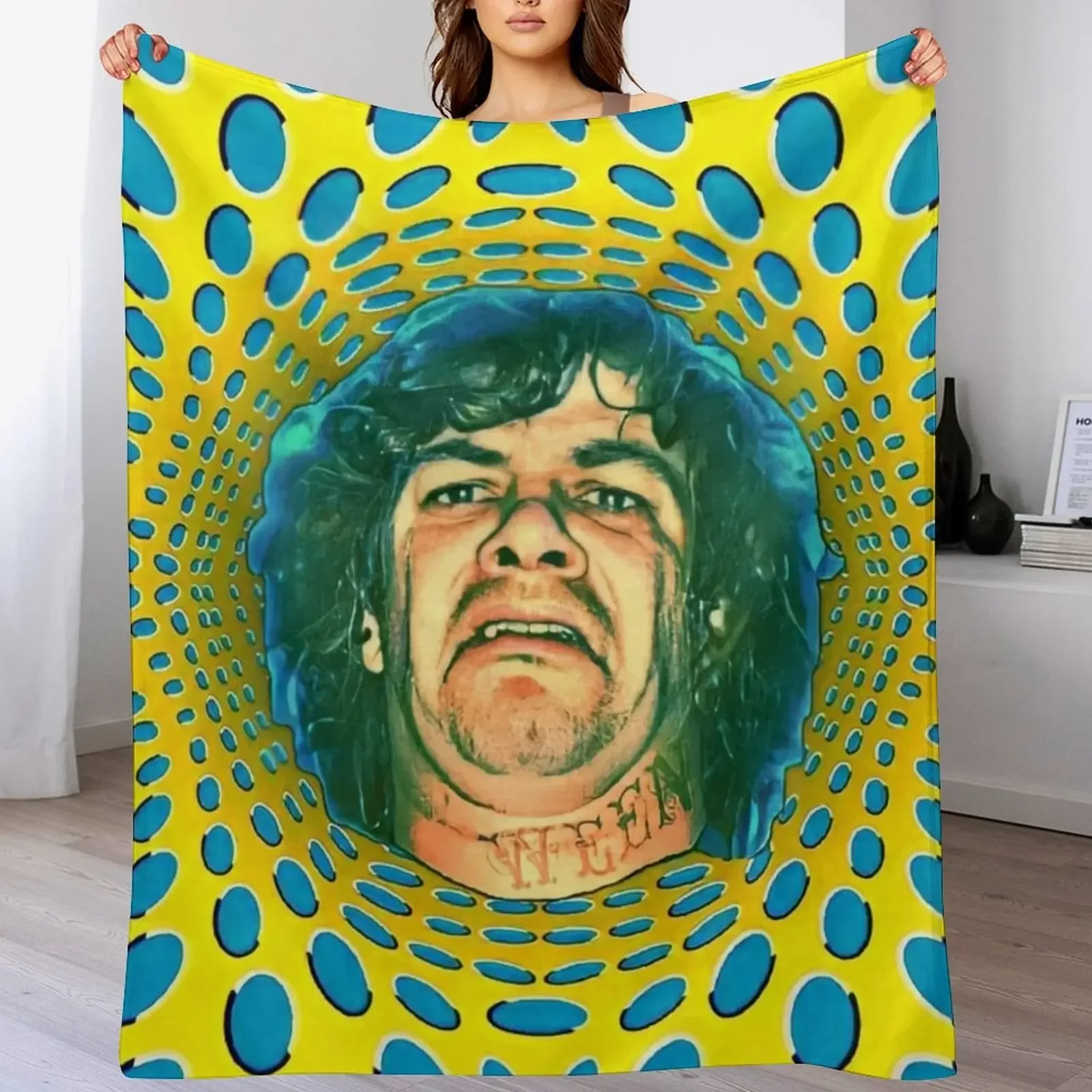 Dean Ween Guitar Face Throw Blanket Tourist Vintage Retros Blankets