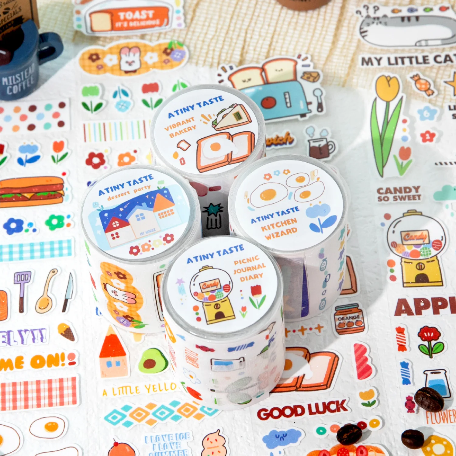 1pcs DIY Decoration Adhesive Tapes Japanese A sip of dessert Washi Tapes Masking Tapes stickers stationery