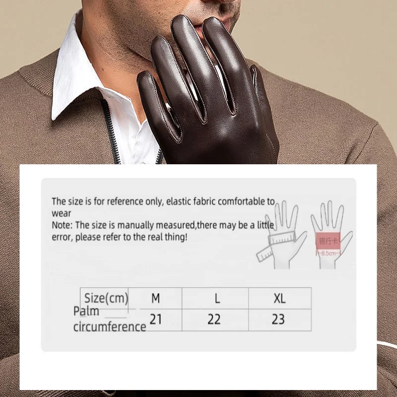 100% Echt leder handschuhe Männer dick warm fahren Radfahren Touchscreen Guantes Invierno Top Layer Schaffell Voll finger handschuhe