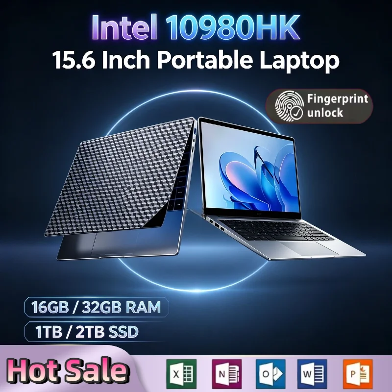 Intel i9 10980HK 15.6 Inch Laptop 8C 16T 2.4GHz 5.3GHz Turbo Fingerprint Backlit Keyboard Ultra Slim High Performance Max