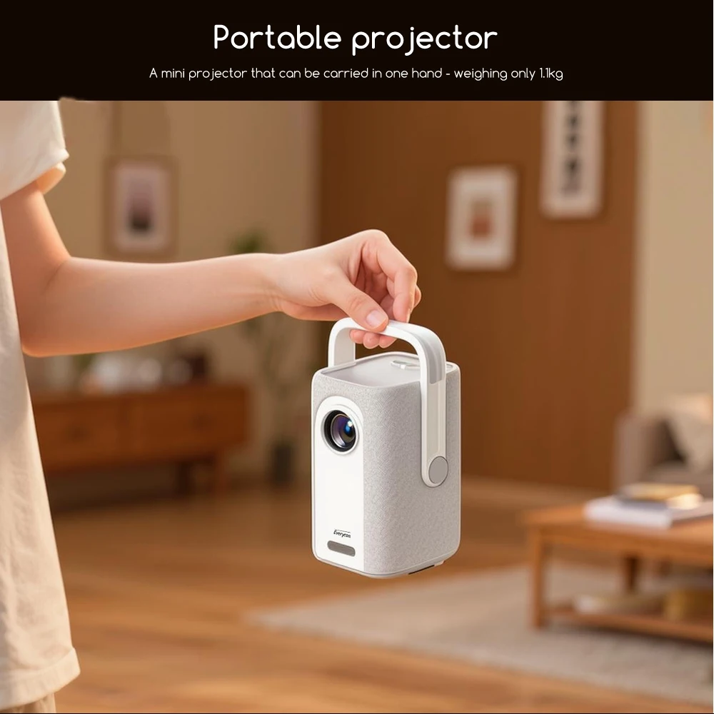 جهاز عرض Everycom R16 Full HD 1080P 4K بلوتوث واي فاي أندرويد 12 16000 لومن تركيز تلقائي متعاطي المخدرات مع 360 °   قوس الدورية