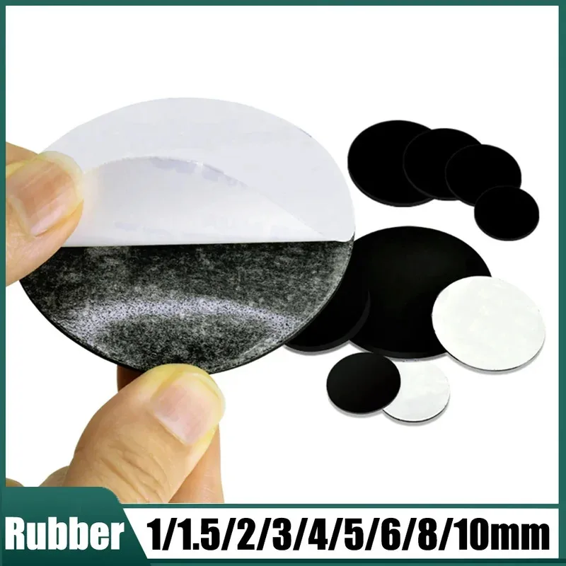 

10Pcs Self-Adhesive Rubber Solid Disc Φ 5mm-100mm Round Seal Gaskets 1mm-10mm