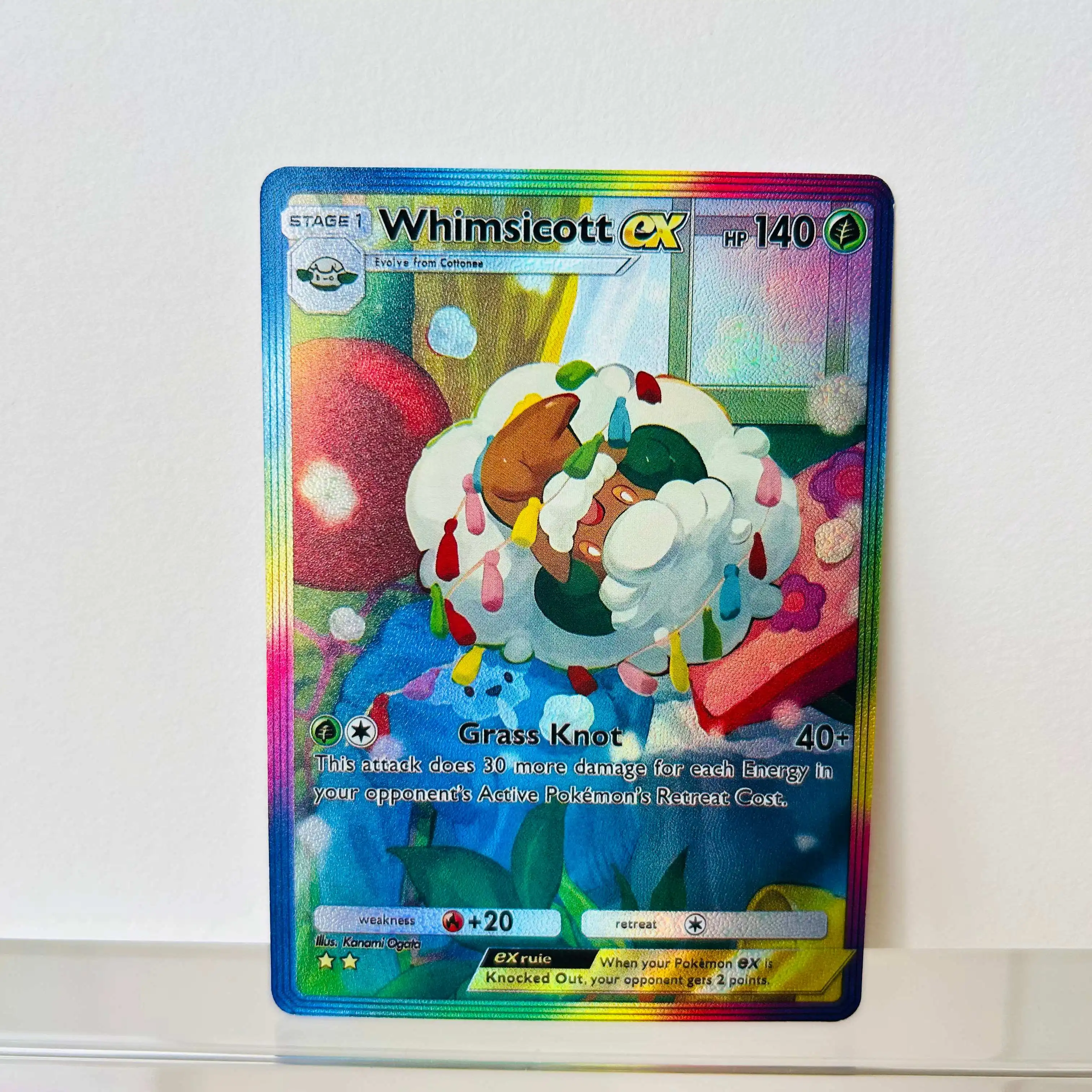 Pokémon Rapidash ex English Card Rainbow Holographic Foil Texture DIY Premium Anime Collection Card view 6