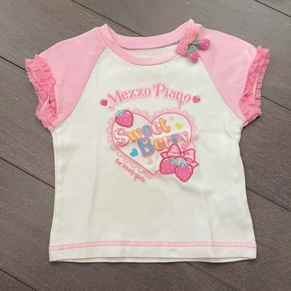 Canottiere con stampa di cartoni animati giapponesi Canotte estive da donna Kawaii con fiocco carino Canotte con ricamo patchwork in pizzo fata Estetica Y2k