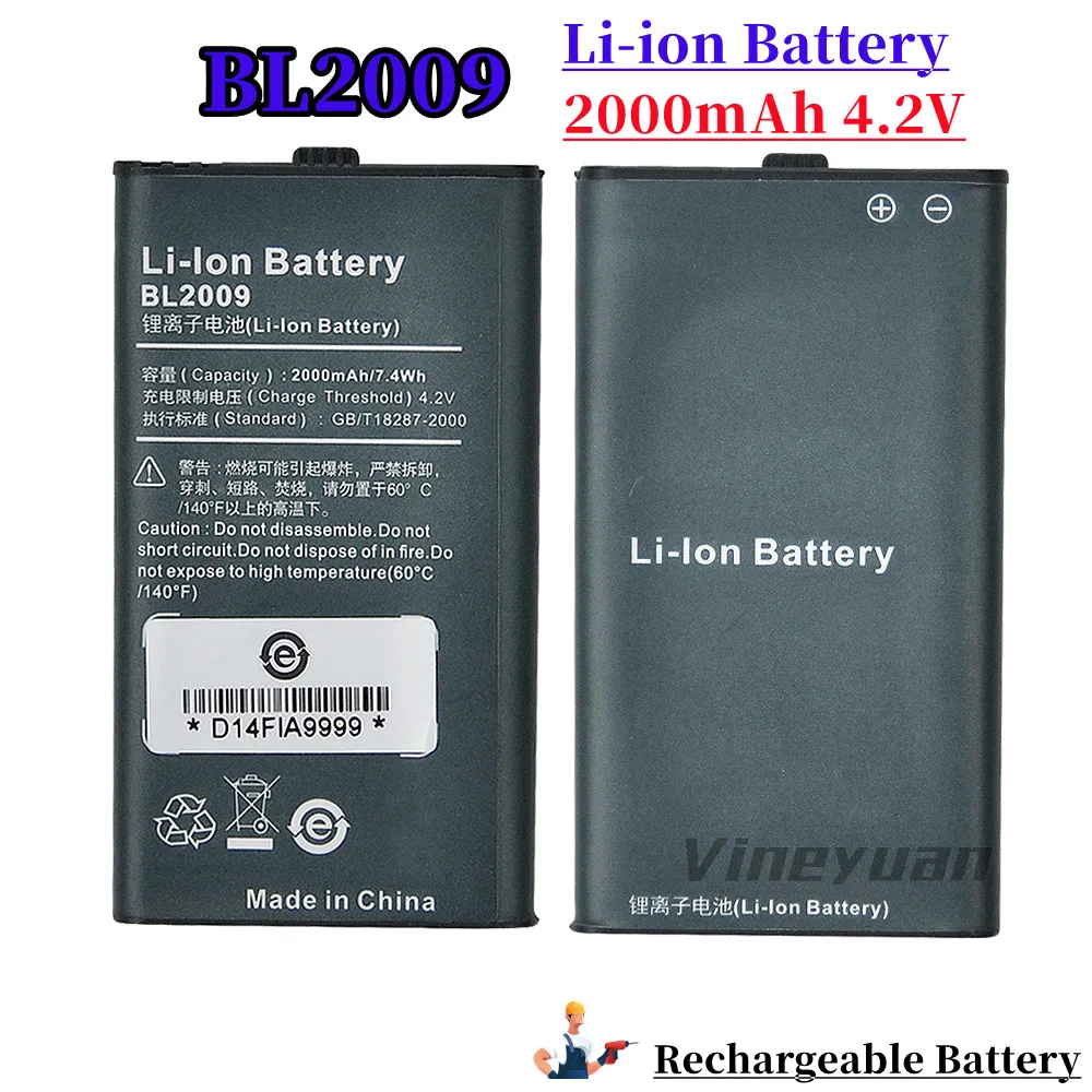 4.2V 2000mAh BL2009 Li-ion Battery for HYT Hytera TD350,TD360,PD375,PD355,PD362 Two Way Radios Replacement Battery