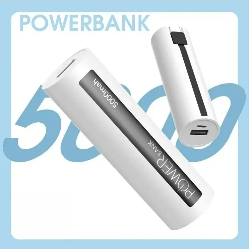 

5000mAh Mini Power Bank with USB Port Built in Cable for IPhone Android External Battery Portable Phone Charger Fast Charging