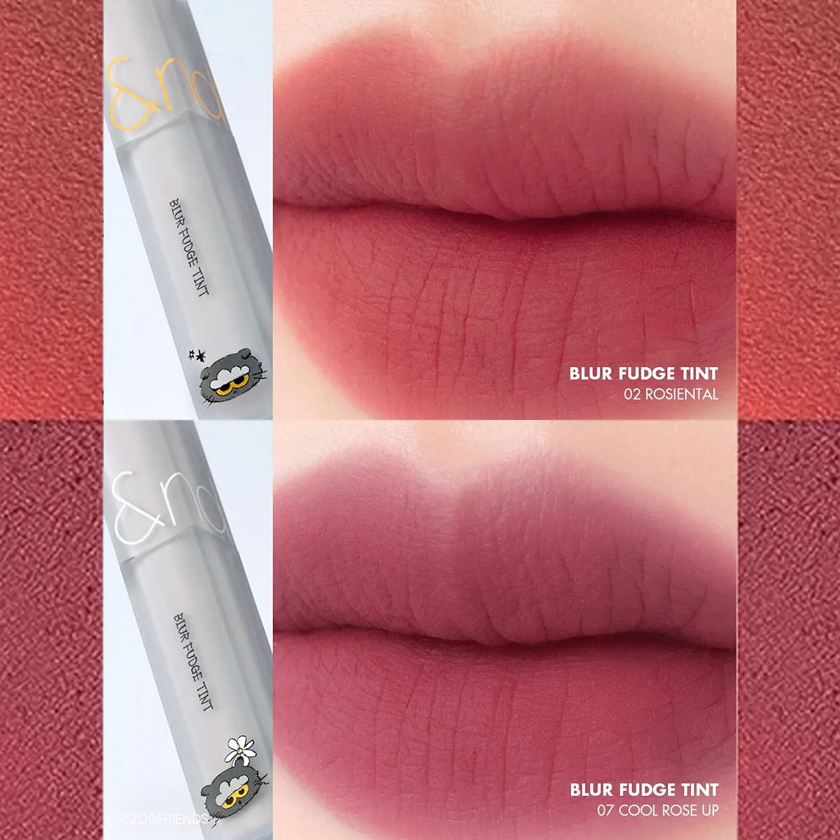 rom&nd X ZO&FRIENDS BLUR FUDGE TINT,Soft Focus,Luxury Makeup,Lip Gloss,Non-Drying,Easy Application,Korean Cosmetic,Korean Makeup