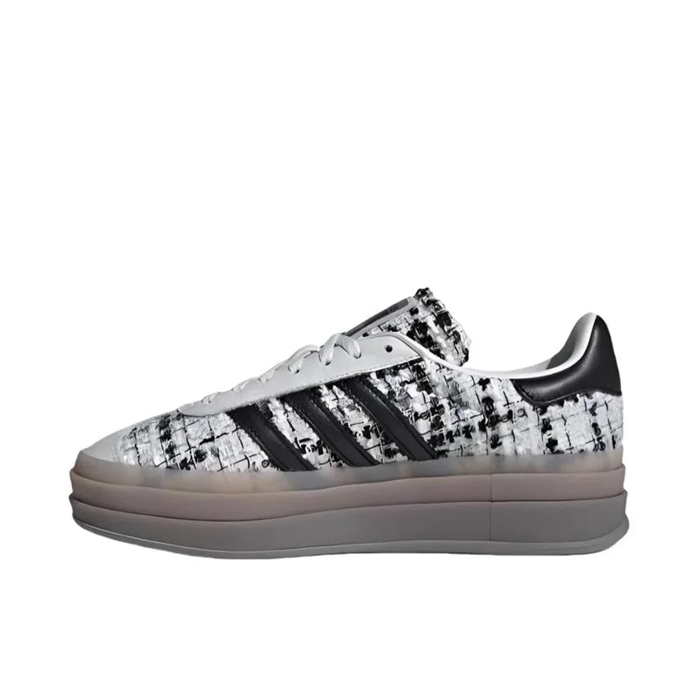 

Adidas Originals Gazelle Bold женские белые, черные модные повседневные противоскользящие немецкие тренировочные туфли для увеличения роста JP5673