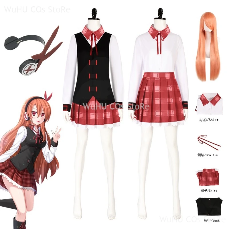 Anime Akame Ga Kill! Cosplay Chelsea Cosplay Costuem JK Dress Vest Chelsea Cosplay Wig Headwear Women Halloween Roleplay Costume