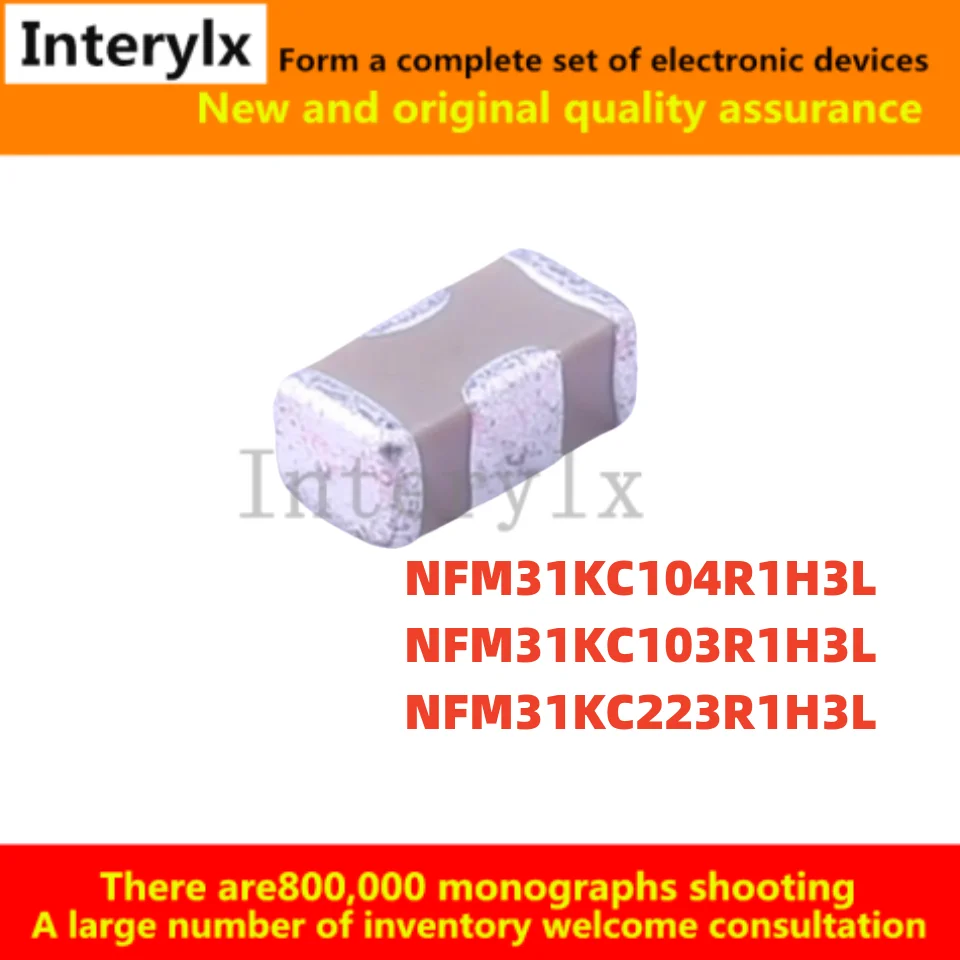 10Pcs/Lot Original NFM31KC103R1H3L  NFM31KC223R1H3L NFM31KC104R1H3L 3216 50V 0.1UF 0.01UF 0.022UF Feedthrough Capacitor Filter
