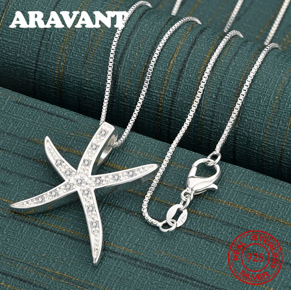 925 Sterling Silver Five-Pointed Star Pendant Necklace Set With Zircon - Unique Gift For Women, Versatile For Events And Jewelry