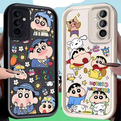 C-Crayon S-ShinChan Hülle für Samsung Galaxy S25 Ultra Plus S24 S23 S22 S21 S20 FE A73 A72 A71 A56 A55 A54 5G A52 A52S 4G Abdeckung