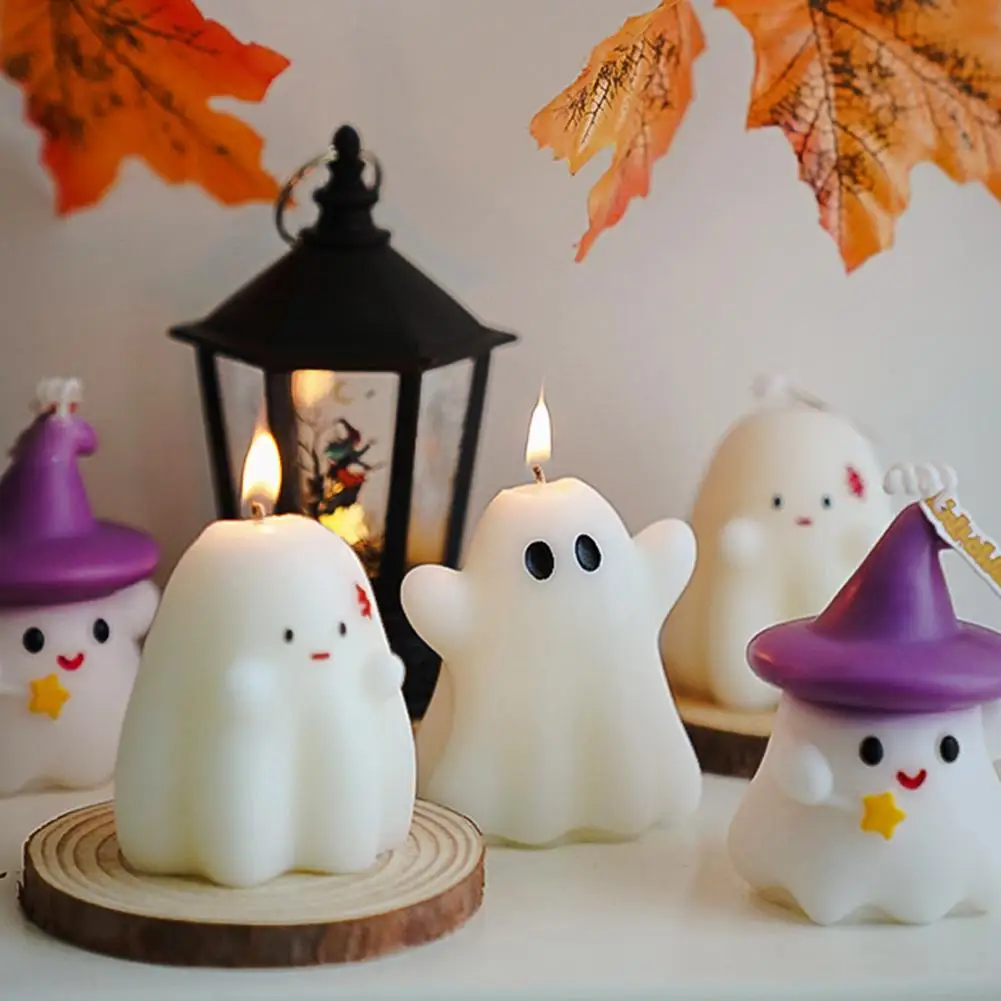 Halloween Candles Ghost Aroma Atmosphere Gift, Creative Styling Fragrance Handmade Wax R3X2