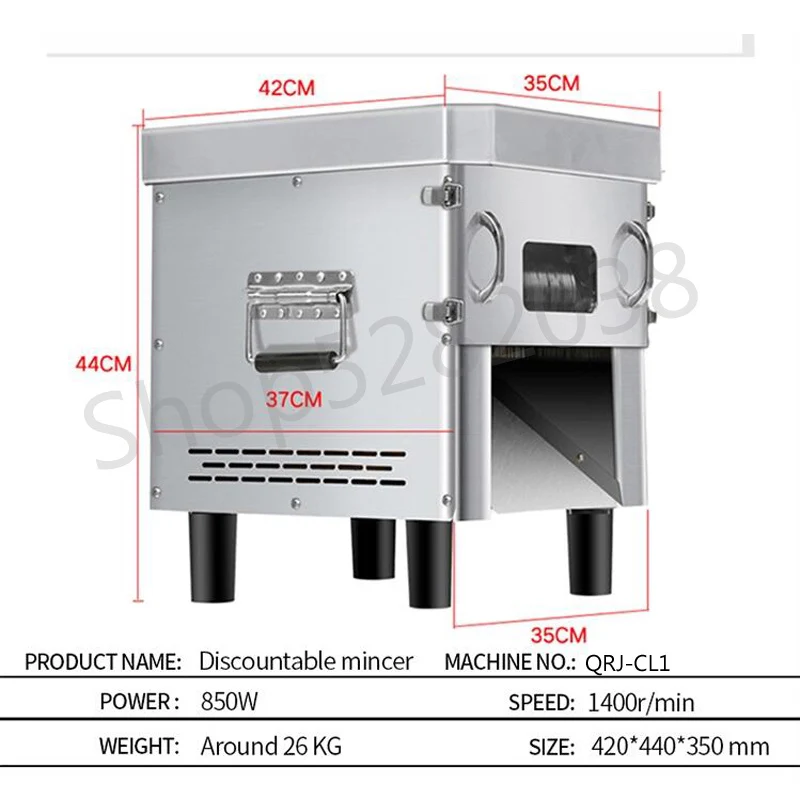 New Multi-functional Benchtop Meat Cutter High-Power Automatic Stainless Steel Machine Removable Blade for Dicing Meat Slicing