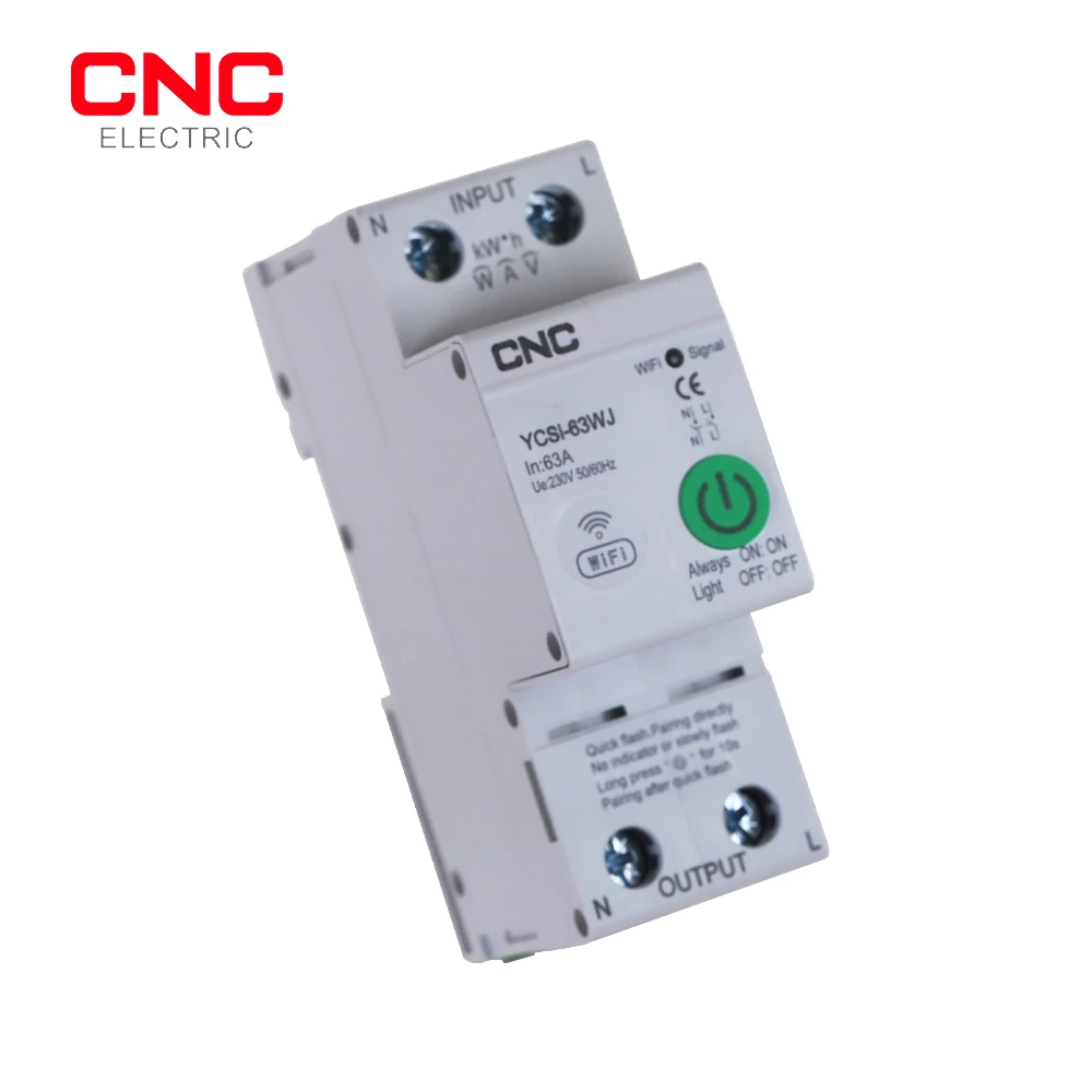 CNC 2P 63A WIFI Smart Switch  Energy Meter Kwh Metering Monitoring Timer Relay MCB TUYA Smartlife Voltage Current Protection