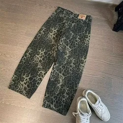 Designer Harajuku Denim Pants Youth Popular Oversize Men Loose Casual Y2k Jeans di alta qualità pantaloni leopardati alla moda americani