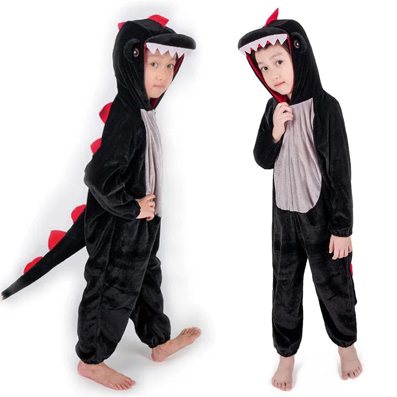 Costume de dinosaure animal mignon pour enfants, cosplay Kugurumi pour garçons, vert, noir, fête de l'école maternelle, jeu d'étudiant, ply play imbibé