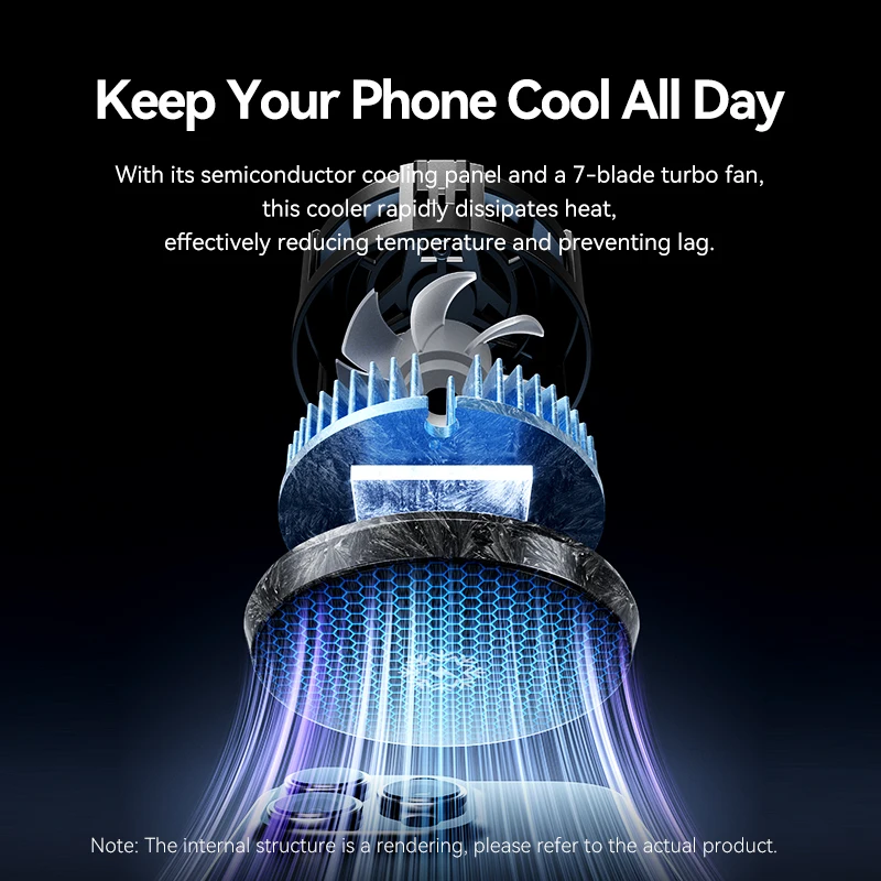 Vention المغناطيسي Modile الهاتف برودة الهاتف الخليوي المبرد لعبة آيفون البث المباشر Redmi الأسود شارب المبرد مع مروحة التبريد #4