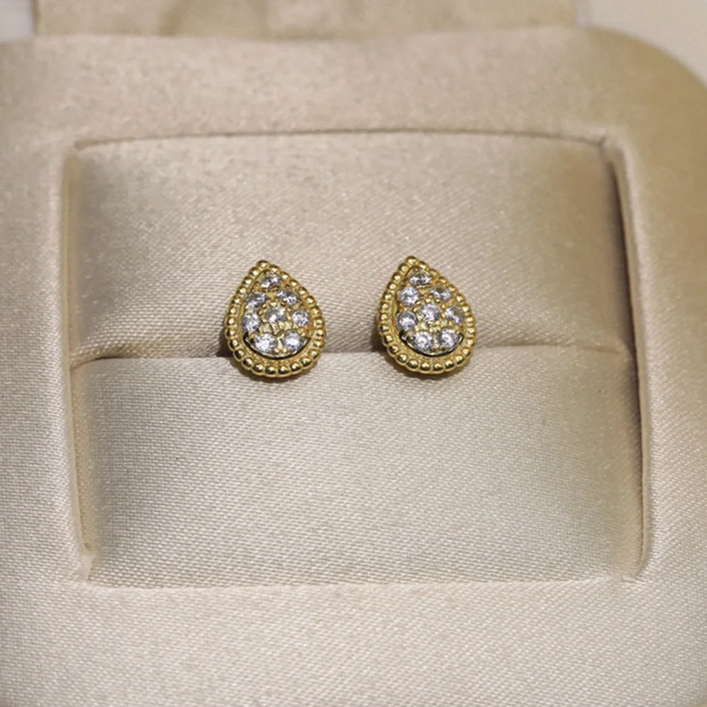 Fashionable S925 Sterling Silver Droplet Earrings Anti Allergy Women's Wedding Jewelry Exquisite Accessories Sweet Romantic New