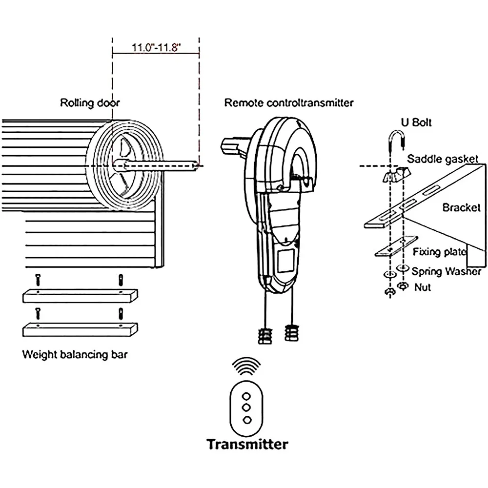 800n High Quality Automatic Rolling Door Garage Door Roller Rolling Door Motor Rolling Garage Door Opener