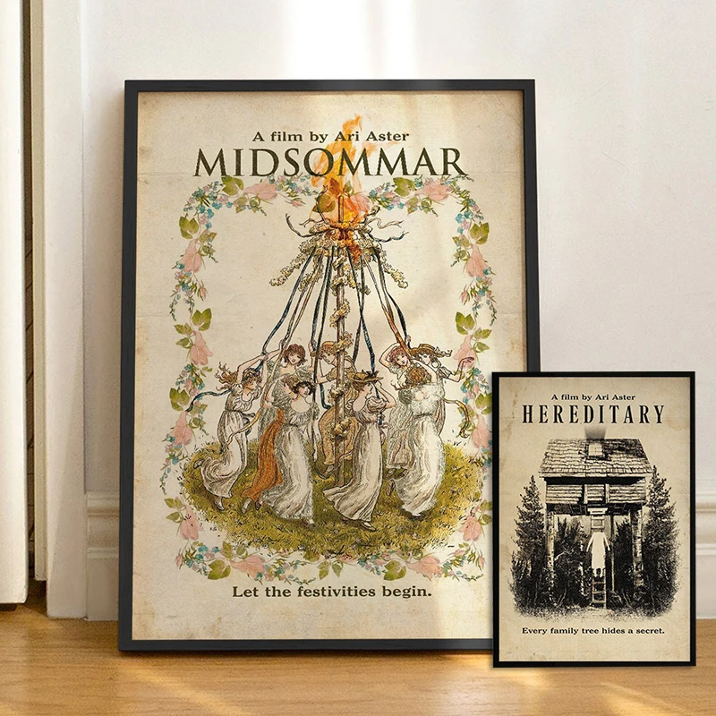 Midsommar Hereditary Movie Poster Print Canvas Painting Abstract Wall Art Pictures Nordic Living Room Home Decor Film Fan Gift