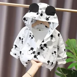 Disney Mickey mouse Windbreaker coat Children's Mickey Mouse Sweatshirt Jacket Hooded Print Fall Winter Sweatshirt Jacket