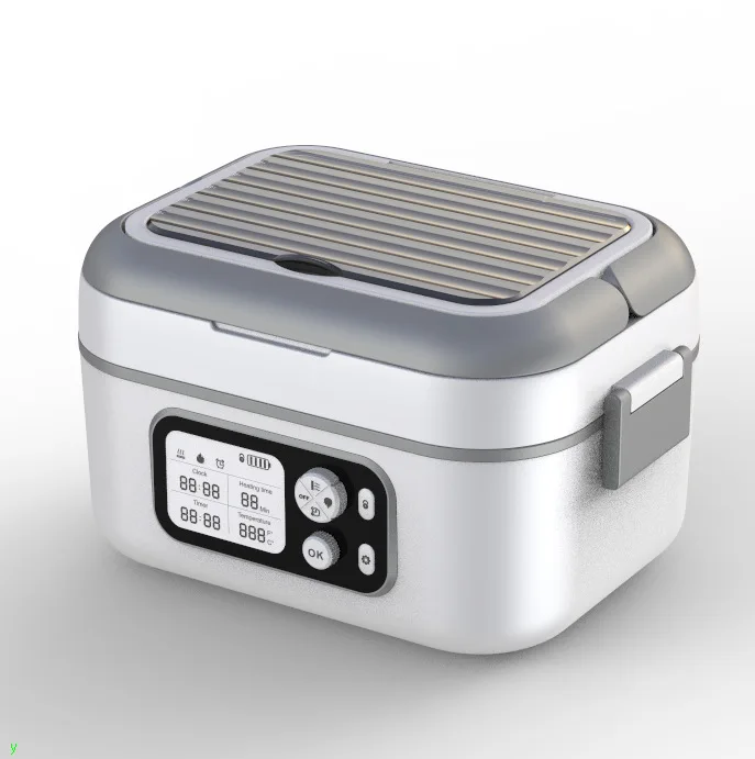 1.5L Heated Lunch Box with Knob Control, No Water Needed Self Heating Bento for Adults, Portable Electric Food Warmer